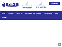 Tablet Screenshot of kenzplumbing.com